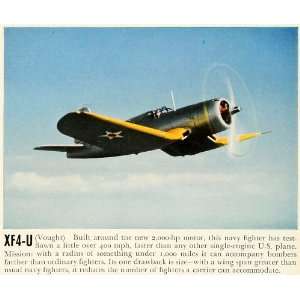 1941 Print XF4 U Vought Engine Military United States Wartime Fighter 