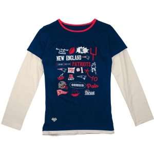 Reebok New England Patriots Girls (7 16) Long Sleeve Faux Layer T 