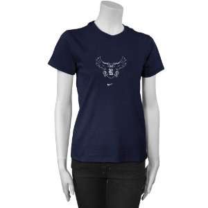  Nike Rice Owls Ladies Navy Blue Team Logo T shirt Sports 