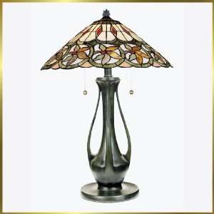 Tiffany Table Lamp, QZTF129TVB, 2 lights, Antique Bronze, 18 wide X 