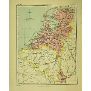  Map 1881 Holland Europe Britannica Ninth Edition Print 