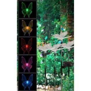   Solar Powered Color Changing Christmas Butterfly Garden Stake, 4 Pack