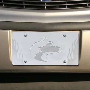  Washington Huskies Satin Mirrored Flame License Plate Automotive