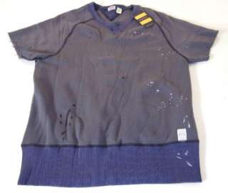 RALPH LAUREN Rugby Blue Paint Splattered Sunwashed Sweatshirt L  