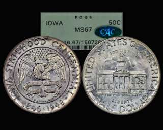 1946 IOWA PCGS CAC MS 67 !! OGH!! STRONG MINT LUSTER!!  