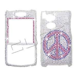  PALM Treo 650   PEACE Sign   Red/Blue on Silver   Full 