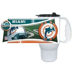  Miami Dolphins NFL Plastic Roadster Travel Mug: Sports 