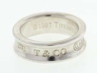 Authentic Tiffany & Co 925 Sterling Silver 1837 T & Co Women Ring NR 