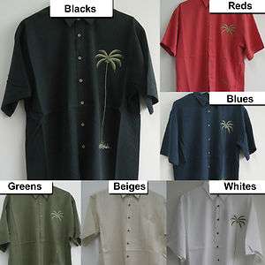   Embroidered Sewn Hawaiian Casual Tropical Shirts Button resortwear