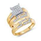ApexJewels Diamond Engagement Rings Set Wedding Bands Yellow Gold 