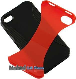 RED/BLACK TPU HYBRID SKIN CASE COVER FOR APPLE iPHONE 4 4S SPRINT 