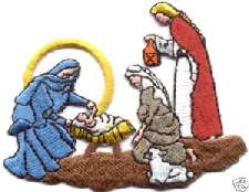 CHRISTMAS NATIVITY EMBROIDERED IRON ON APPLIQUE  