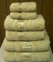 6PC BATH TOWEL SET Egyptian Cotton GRAND JACQUARD TAN  