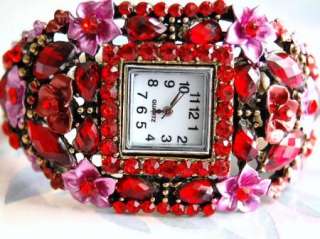 ruby crystal flora garden bracelet watch W1110  