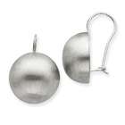 Jewelry Adviser earrings 14k White Gold Hollow Satin 8.00mm Half Ball 