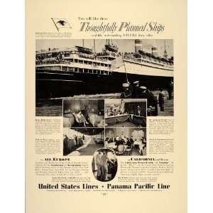  1937 Ad United States Lines Panama Pacific Washington 