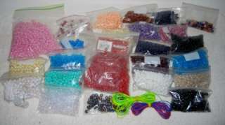 Huge Lot Pony Beads Reds Blues Pinks Peach Whites Black Tax Letters 