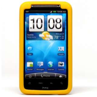 bright yellow soft gel silicone rubber skin case cover for at t htc 