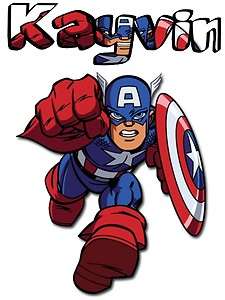   Hero Squad SuperHero Captain America T Shirt Custom Any Name  