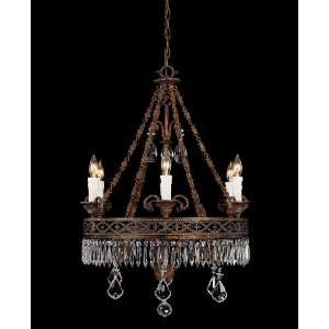 Chandelier   Distressed Antique Bronze with Clear Cut Crystals Finish
