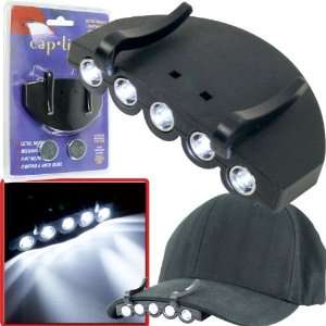    Super BrightT 5 LED Visor Flashlight for Cap or Visor Electronics