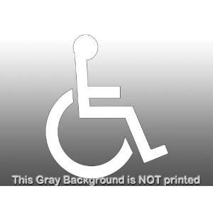    White Handicap Wheelchair Logo Window Sticker 