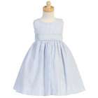 Lito Little Girls Light Blue Seersucker Stripe Easter Dress 7