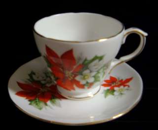 Duchess Poinsettia Bone China Tea Cup & Saucer  