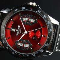 New Automatic Mechanical Leather Date Dials Wrist Mens Watch Auto 3 