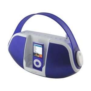  Purple Portable Music System With iPod Dock: MP3 Players 