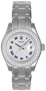 Rolex Pearlmaster 18k WG Diamond Ladies Watch 80339  