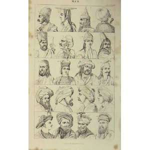  Man Face Faces Race Races Antique Fine Art 1837