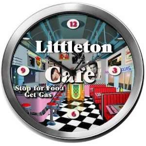  LITTLETON 14 Inch Cafe Metal Clock Quartz Movement 