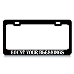 COUNT YOUR BLESSINGS #3 Religious Christian Auto License Plate Frame 