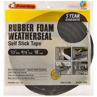 Frost King R930H Sponge Rubber Foam Tape 9/16 Inch, Black 