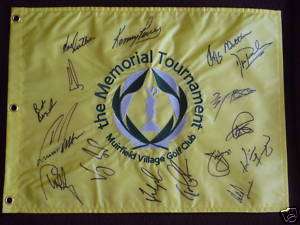FRED COUPLES SIGNED AUTOD MEMORIAL GOLF FLAG SINGH +15  
