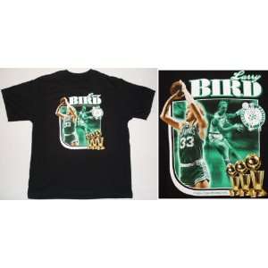  Larry Bird Celtics Black Adidas T shirt