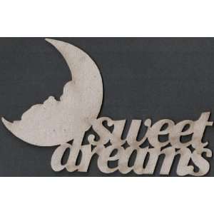  Die Cut Grey Chipboard Word Sweet Dreams: Arts, Crafts 