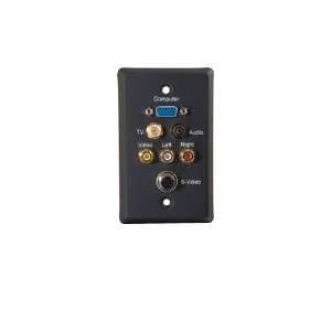   HD15 Composite Video and Stereo Audio Wall Plate (Black): Electronics