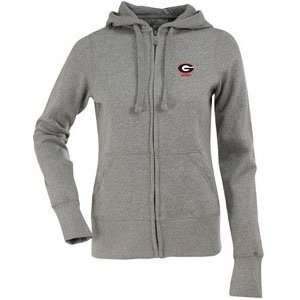  Georgia Womens Zip Front Hoody Sweatshirt (Grey)   Medium 