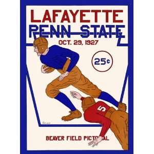   Lions vs Lafayette Leopards 22 x 30 Canvas Historic Football Poster