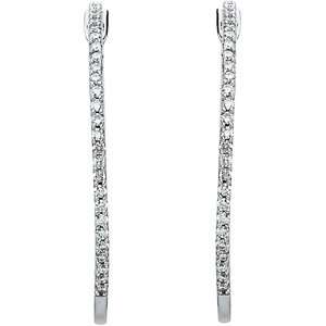Genuine Ibiza (TM) 925 Sterling Silver Hoop Earrings. Diamond Earring 