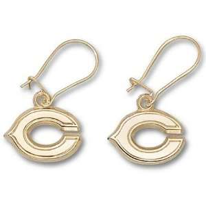 Chicago Bears 3/8 C Dangle Earrings   Gold Plated Jewelry:  