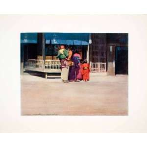 1905 Color Print Mortimer Menpes Oriental Art Japanese Family Asia 