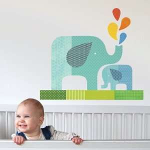  Blue Elephant Baby Fabric Wall Decal