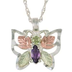    Amethyst and Peridot Butterfly Sterling Silver Jewelry Set Jewelry
