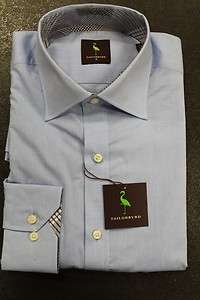 TAILORBYRD Mens Light Blue Cotton Designer Dress Shirt MM2 F11 6602 