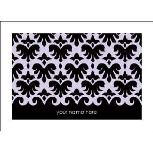  Personalized Stationery Note Cards with Damask Pattern 