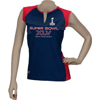 Reebok Super Bowl XLV Womens Two Toned Split Neck T Shirt    
