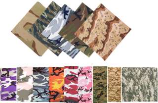   Camouflage Bandana Army Camo Bandanna 27 x 27 Camping Kerchief